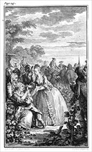 Queen Marie-Antoinette giving alms to the poor