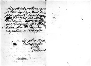 Extrait d'une lettre de Marie-Antoinette, 1770