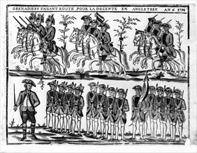 1798. Image populaire. Des grenadiers en route pour l'Angleterre.