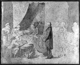 Talleyrand devant le lit de mort de Mirabeau, le Premier avril 1791.