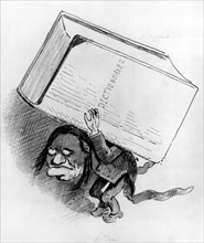 Caricature du philosophe Maximilien-Paul-Emile Littré