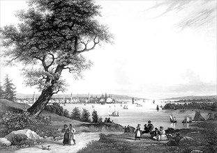 Le port de New York vers 1832.