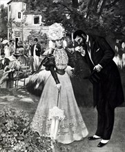 1897.  The Illustrated Barber.  Reception in a park.