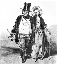 Un couple de bourgeois vers 1843.