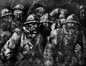 War 14-18.  French soldiers on the face.