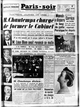 Chautemps est chargé de former le Cabinet . 1938