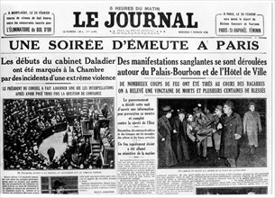 One evening of riot in Paris.  January 7, 1934