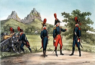 Switzerland.  The militia.  Voluntary bodies of gunners. 1816.