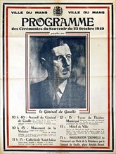 Affiche pour l'inauguration du monument de la Résistance au Mans.
