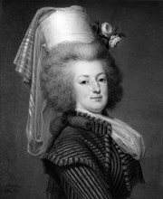 1788. Marie-Antoinette in hunting gear. By Wertmüller.