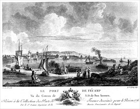 1786. Port de Fécamp. Gravure de Cazin et Le Gouaz.