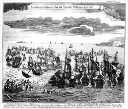Victoire navale britannique au cap du Finistère. 1747