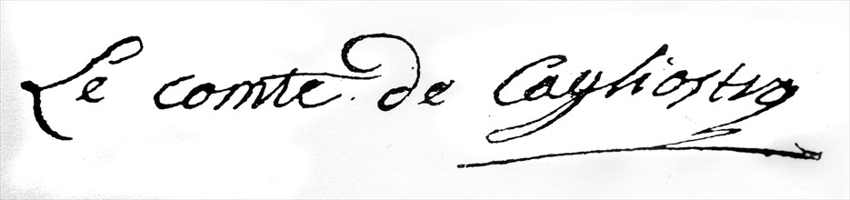 Signature of Cagliostro