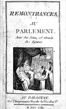 Remontrances au Parlement par le Père Montigny, Jésuite.