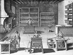 Illustration of the Encyclopaedia.  The manufacture of candles.