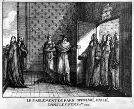 1732. La Parlement de Paris opprimé est exilé dans les fers.