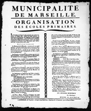 Révolution. Organisation de l'Instruction Publique à Marseille.