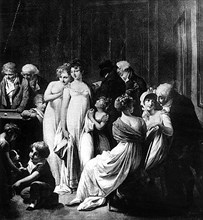 Vers 1794. La Société. Un salon.