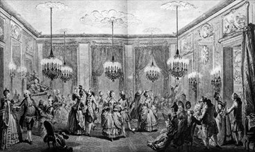Les fêtes à Versailles d'après un dessin de Saint-Aubin.