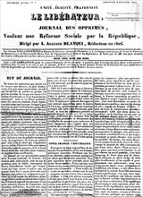 Blanqui directs " Le Libérateur ", newspaper of the oppressed