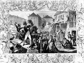 Révolution de 1830. Scène de rue.
