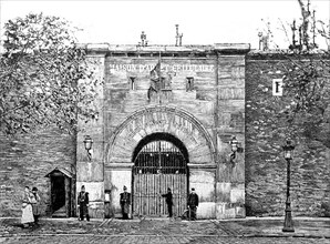Paris. L'entrée de la prison de Mazas.