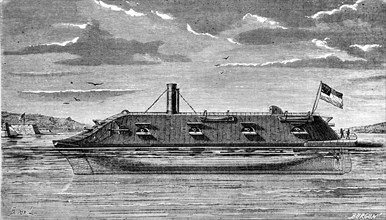 The " Merrimac ".  American armoured ship.