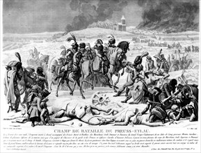 Napoléon visite les blessés sur le champ de bataille d'Eylau.