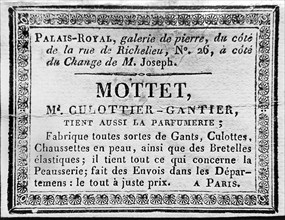 Premier Empire, Maître culottier-gantier et parfumeur.