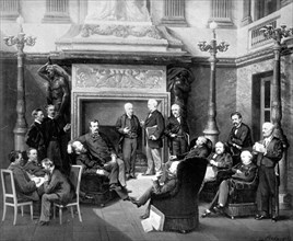 September 1876.  Smoking-room of the national Assembly in Versailles.
