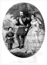 Second Empire.  Napoleon III, Eugènie and Prince Impérial.