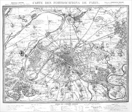 1841.  Chart of the fortifications of Paris.