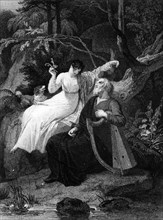 1810.  Image of " the Lady of the Lake ", by Walter Scott.