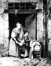 Vers 1830. Epidémie de Choléra. Famille ouvrière. La mort du père.