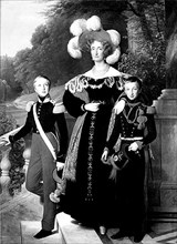 La reine Marie-Amélie et les duc d'Aumale et de Montpensier.