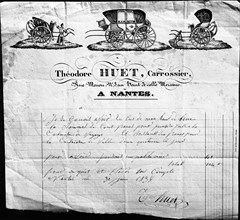 June 30, 1838.  Invoice of the Huet carriage-builder.