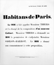 Louis-Philippe demande à Thiers de former un nouveau Cabinet.
