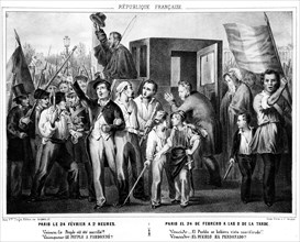 Révolution de 1848. Fuite du roi Louis-Philippe. Image populaire.