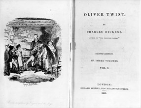Charles Dickens; Oliver Twist.  1839 edition.