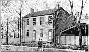 The first home of Abraham Lincoln with his wife.