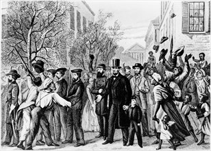 Etats-Unis. Lincoln arrivant à Richmond le 3 avril 1865.