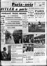 La " Une " de Paris-Soir. 21 février 1938