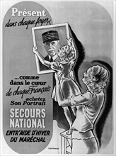 La France sous l'Occupation . Affiche pour le Secours National.
