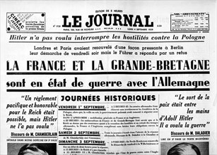 Le Journal. La France et l'Angleterre en guerre avec l'Allemagne.