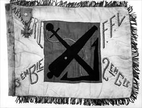 Second World War.  Flag with Bir-Hakeim.