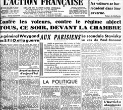 "L'Action Française" : Scandale Staviski