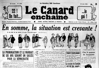 29 juin 1939. Manchette du Canard Enchaîné