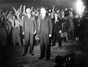 Léon Blum cheered by the crowd, 1936