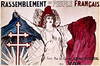 Affiche pour le R.P.F. (Fondé en avril 1947 par de Gaulle).