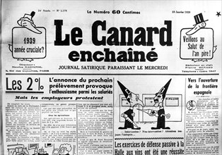 Canard Enchaîné : " 1939, année cruciale ? ". Le 25 janvier 1939